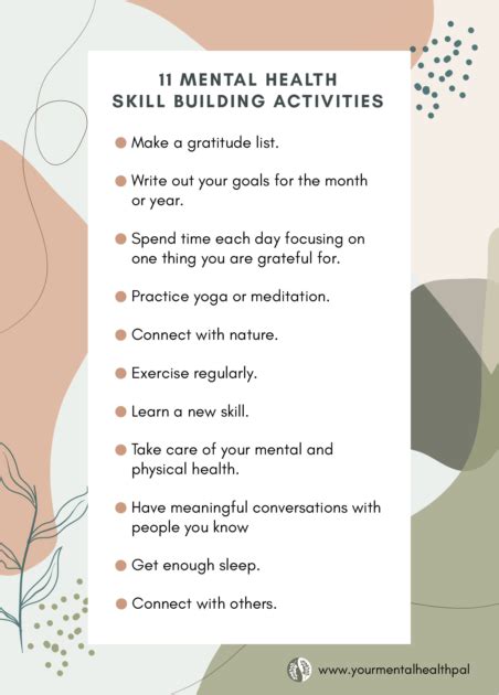 11 Mental Health Skill Building Activities