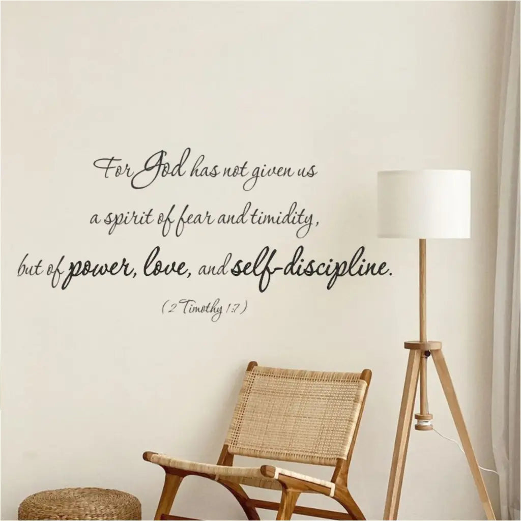 2 Timothy 1 7 Bible Verse For Walls God Power Love Self Discipline The Simple Stencil