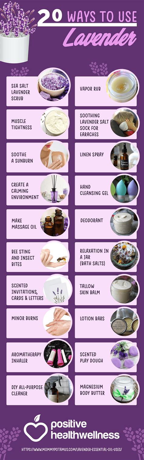 20 Ways To Use Lavender Infographic Positive Health Wellness