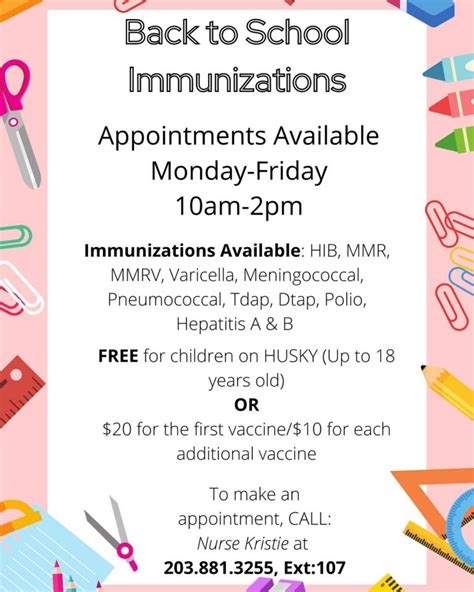 2022 Back To School Immunizations