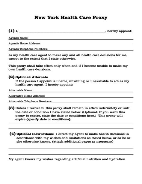 29 New York State Health Care Proxy Form Free To Edit Download Amp Print Cocodoc