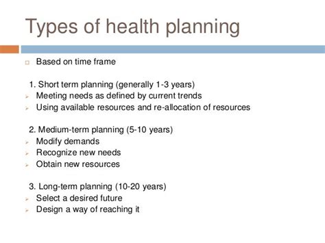 3 Types Of Health Planning