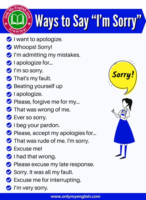 35 Useful Ways To Say I M Sorry In Writing And Speaking Artofit