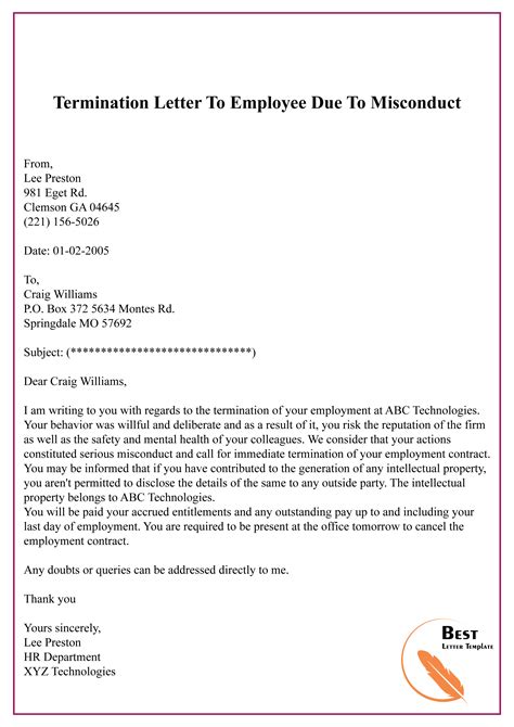 5 Best Employee Termination Letter Templates