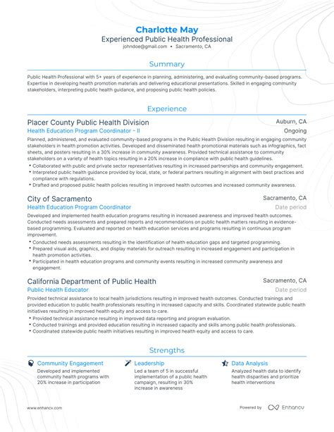 5 Public Health Resume Examples Guide For 2023