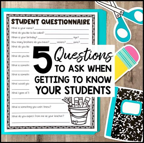 5 Questions To Ask When Getting To Know Your Students First Day Of School Activities School