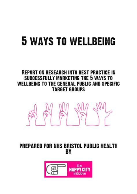 5 Ways To Wellbeing Centre For Thriving Places