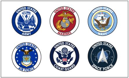 6 Branches Of Military Emblems