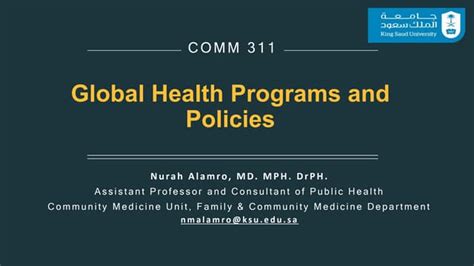 7 Global Health Policies Programs 2020 Pptx