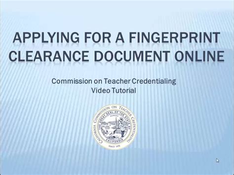 Access My Fingerprinting Clearance