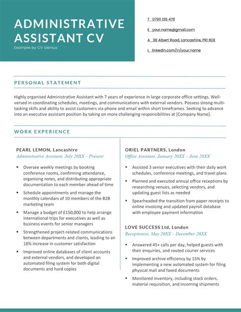 Administrative Assistant Cv