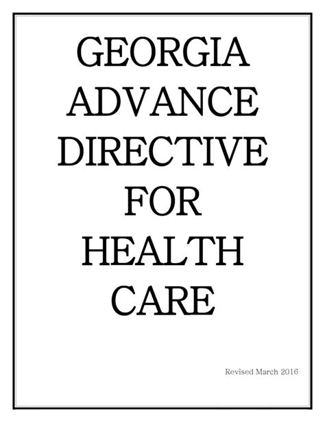 Advance Directive Georgia Pdf