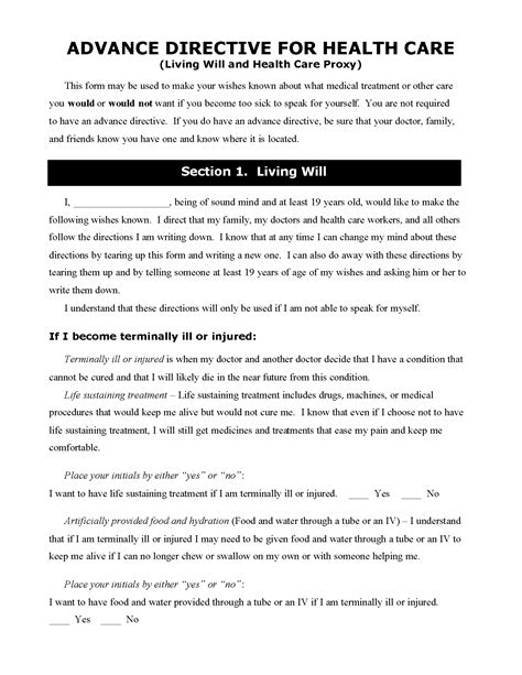 Advance Health Care Directive Pdf