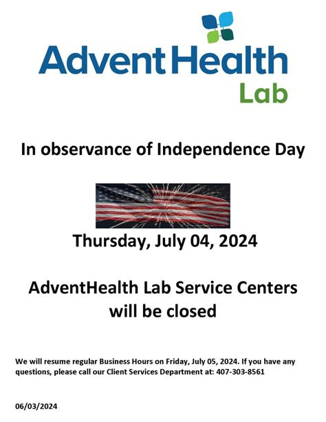 Adventhealth Outpatient Lab Hours