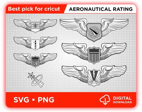 Aeronautical Rating Air Force Bundle Svg Military Svg Air Etsy