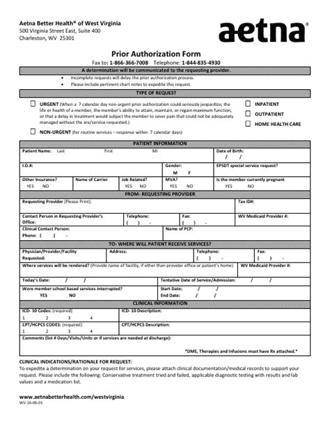 Aetna Better Health Of Wv Prior Auth Form The Gray Tower