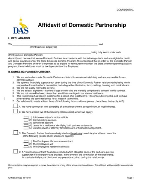 Affidavit Of Domestic Partnership Iowa