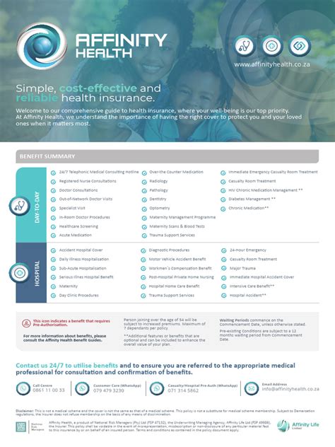 Affinity Health Care Plan Options