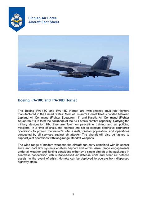 Air Force Aircraft Fact Sheet