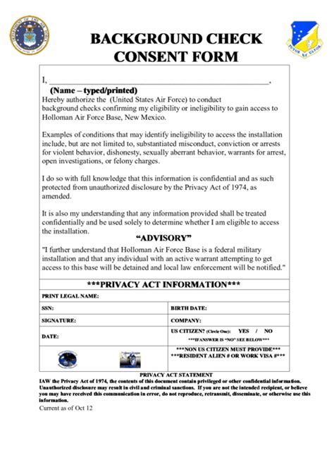 Air Force Background Check Form