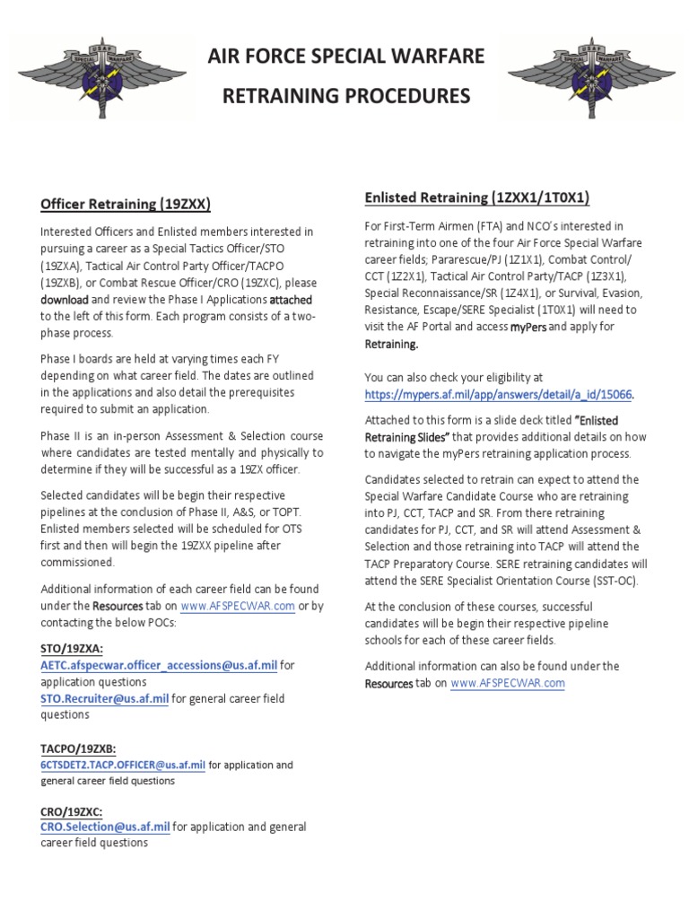 Air Force Retraining Window Calculator