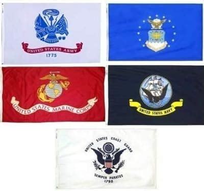 Amazon Com 5 Branches Military Set 5 Pack Ega Marines Navy Air Force Coast Guard Army Armed Forces Combo 3X5 3 X5 Flags Premium Quality Polyester Fade Resistant Durable Double Stitched Fly End