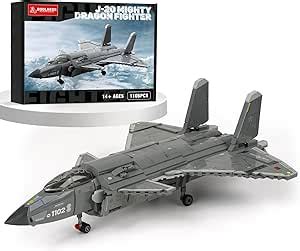 Amazon Com Boolakos J 20 Mighty Dragon Fighter Air Force Fighter Jet Building Block Set Military Aircraft Display Brick Sets Toy For Adult Gift Giving 1 106 Pieces Toys Games