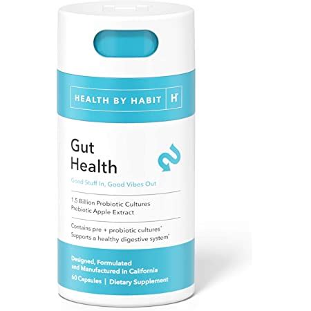 Amazon Com Health By Habit Gut Health Supplement 60 Capsules Contains 1 5 Billion Probiotic