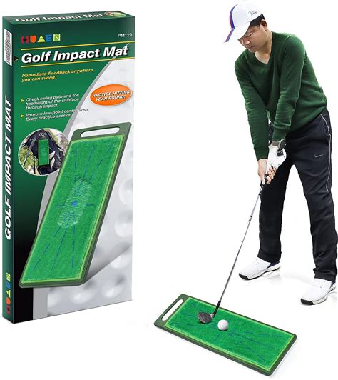 Amazon Com Huaen Golf Hitting Mat Golf Swing Training Impact Mat Analysis Correct Your Swing Path Advanced Guide Practice Grass Mat For Indoor Outdoor Sports Outdoors