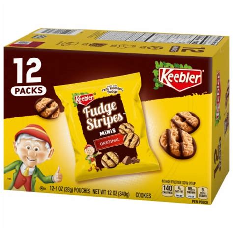 Amazon Com Keebler On The Go Fudge Stripes Cookies 12 Count Pack Of 1 Keebler