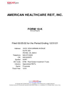 American Healthcare Reit Annual Report