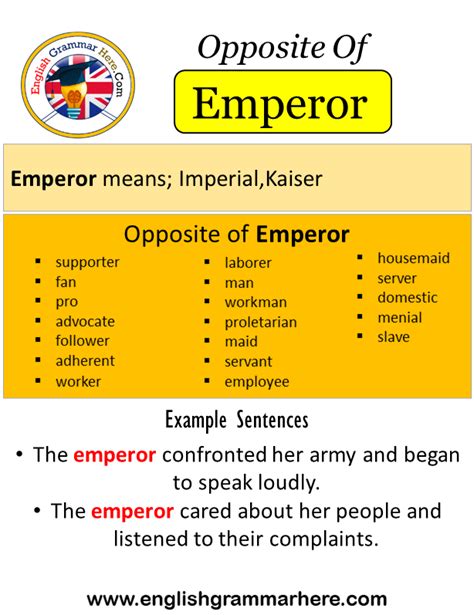 Antonym Of Emperor