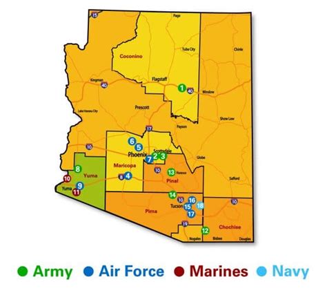 Arizona Military Base Map