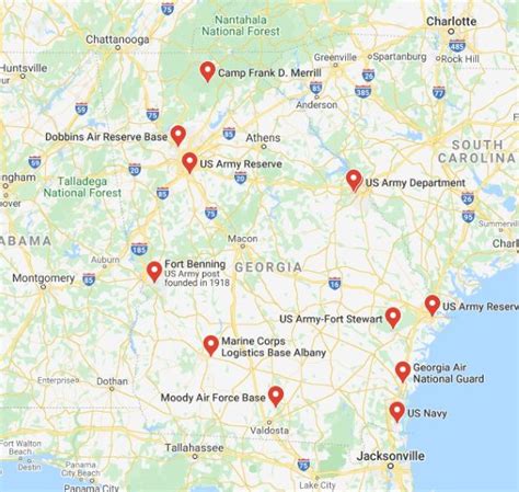 Army Bases In Georgia Map