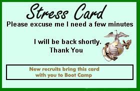 Army Boot Camp Stress Card