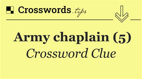 Army Chaplain Crossword Clue