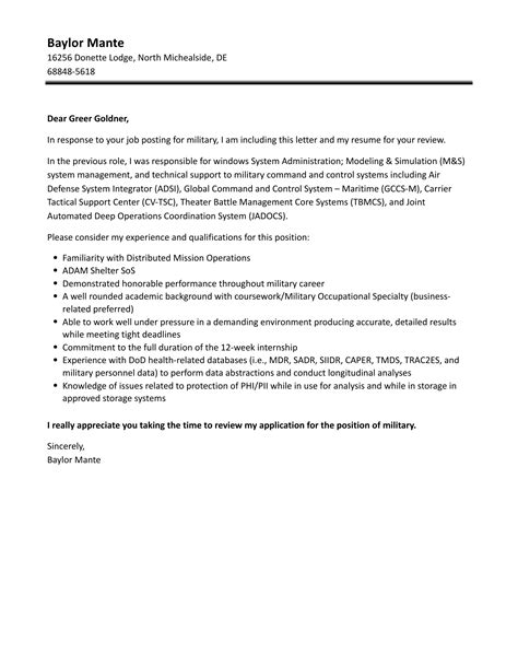 Army Cover Letter Pdf R Sum Motivation