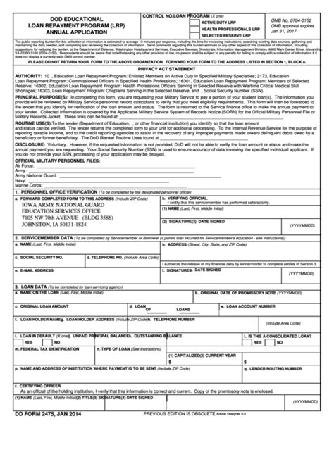 Army Dd Form 2475