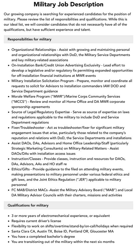 Army Duties And Responsibilities Regulation