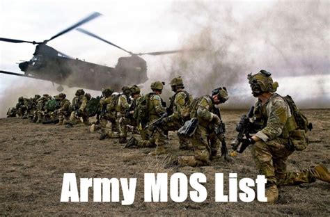 Army Infantry Mos List