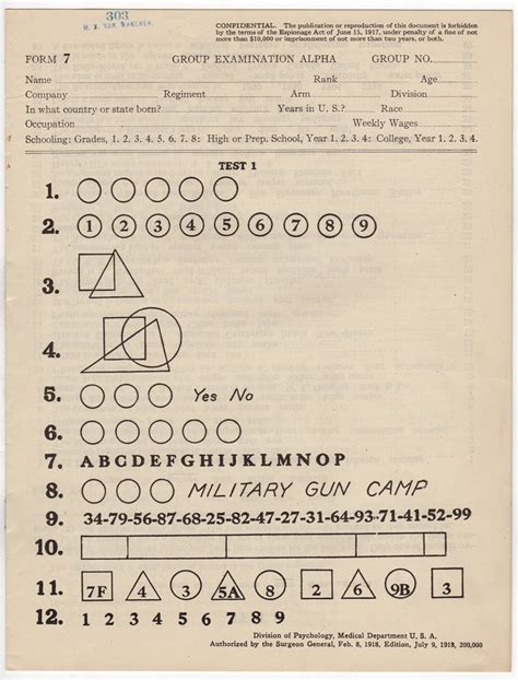 Army Iq Test Questions