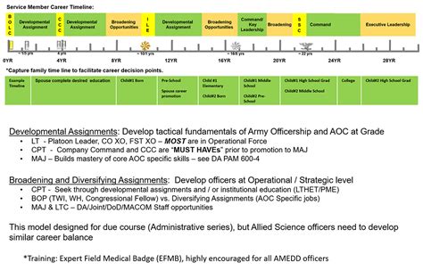 Army Reserve Officer Career Timeline