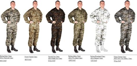 Army Uniform Color Chart