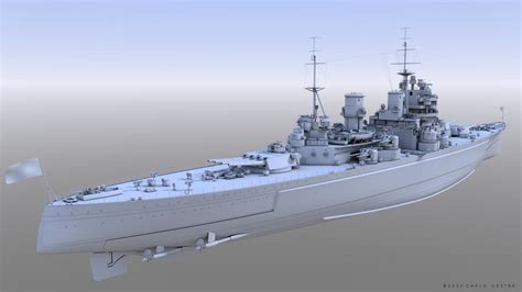 Artstation Battleship Hms Prince Of Wales Game Assets