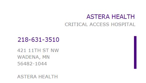 Astera Health Phone Number