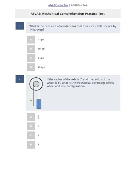 Asvab Mechanical Comprehension Study Guide