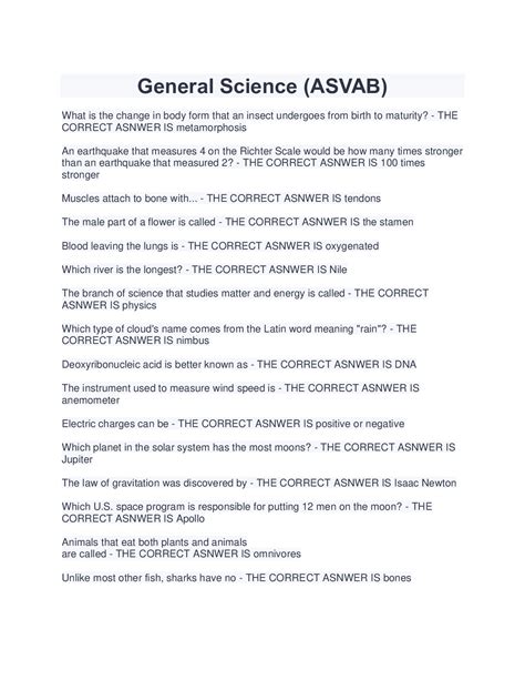 Asvab Science Study Guide Pdf