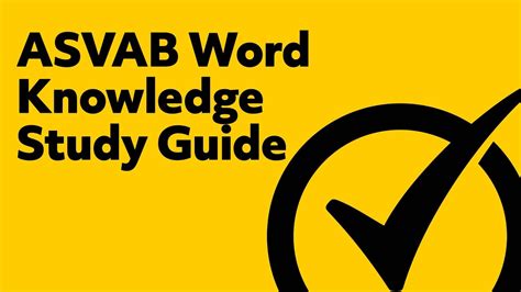 Asvab Word Knowledge Study Guide