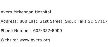 Avera Mckennan Hospital Phone Number