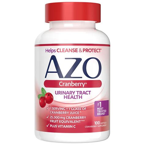 Azo Cranberry Softgels Urinary Tract Health Helps Cleanse Protect